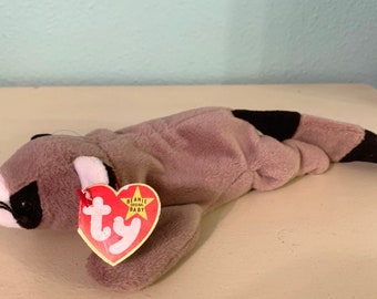 1995 Ty Beanie Baby Plüsch Ringo der Waschbär