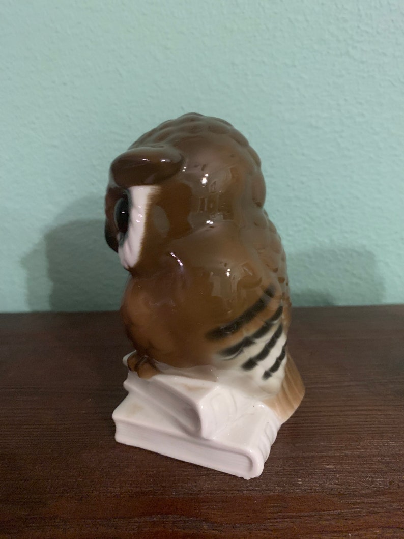 Vintage E & R Western Germany Golden Crown Owl Figurine Etsy