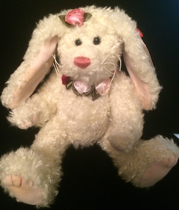 Vintage 1993 TY White Rabbit Rosalyne Beanie Baby Etsy