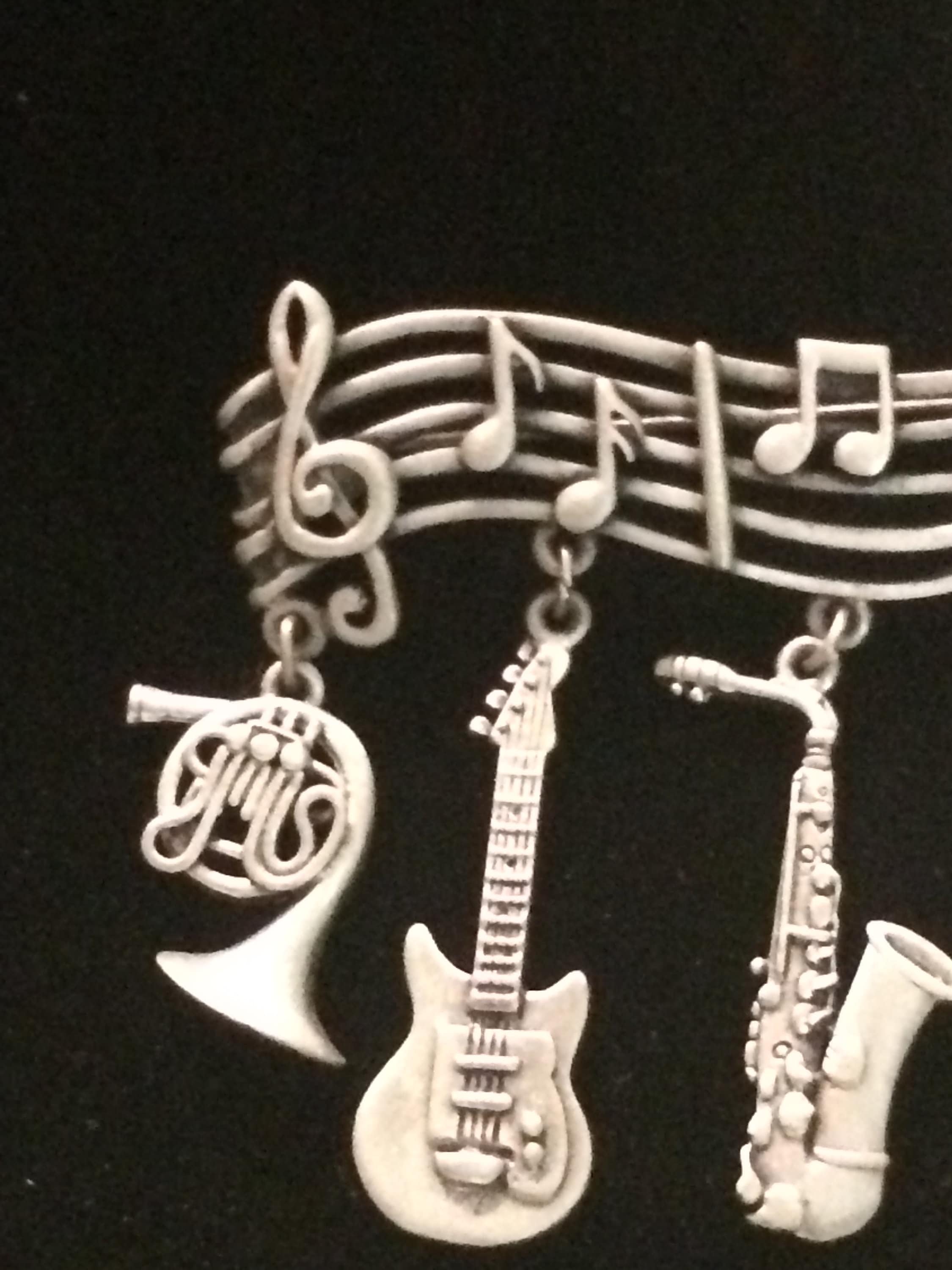 Splendida Spilla Chiave Di Violino Argento Marcasi - Foto 6