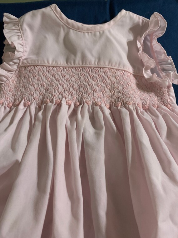 Pale Baby Pink Rose Baby Girl Infant Dress 3 months View 4
