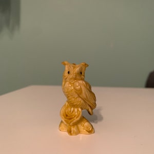 Little Yellow Gold Plastic Hoot Owl Figure