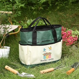 Custom Garden Tool Bag,Storage Bag for Garden Tools,Personalized 2-6 Name Family Gardening Organizer,Mother&#39;s Day Gift for Grandma & Mom