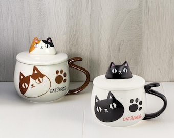3 Cat Brothers Porcelain Mug: Japanese Nyan-ya Series - Etsy