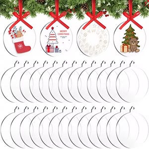 Clear Acrylic Christmas Ornaments – 3 Inch Round Blank Discs for DIY Craft & Holiday Decoration (50pcs)