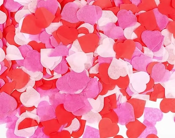 Petali di coriandoli di carta a forma di cuore per decorazioni di tavoli da matrimonio e feste romantiche, disponibili in 6 colori.