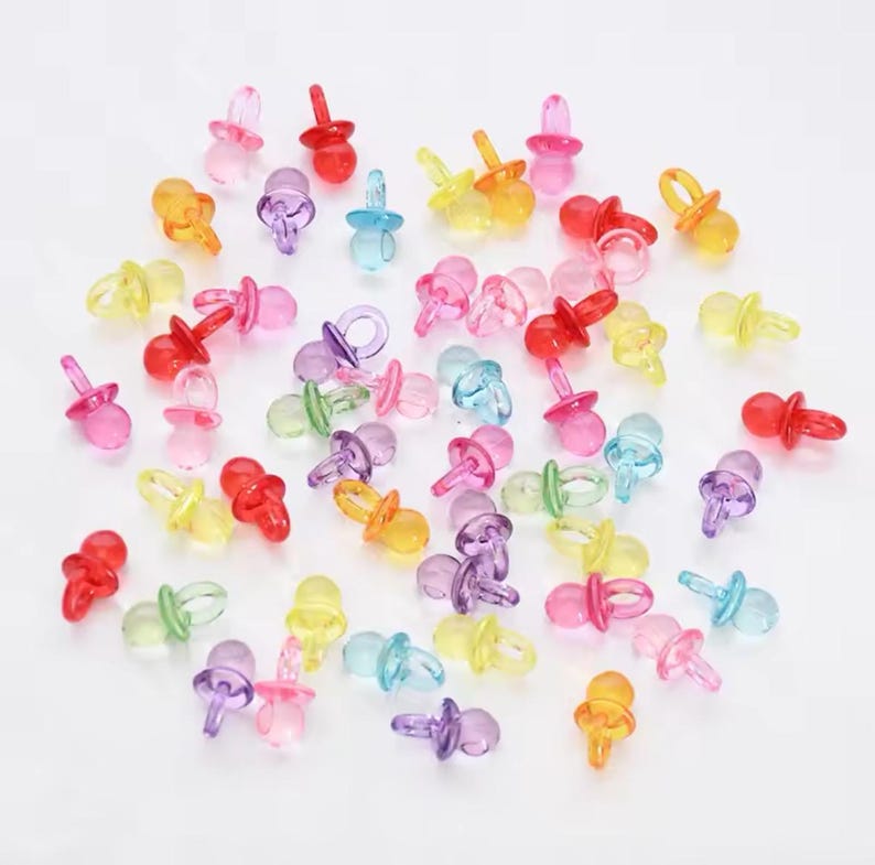Mini Acrylic Pacifier Confetti: Blue & Pink Baby Shower Decor - Etsy