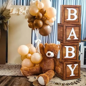 Decorazioni per baby shower con venature del legno, rivelazione del sesso