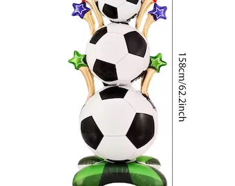 Voetbal Staande Folieballon Middelpunt Voetbal Ballon Sport Verjaardagsfeestje Decoratie Vrijstaande Ballon Display 158 cm