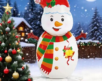 50 Inch Standing Snowman Foil Balloon: Christmas Party Decoration