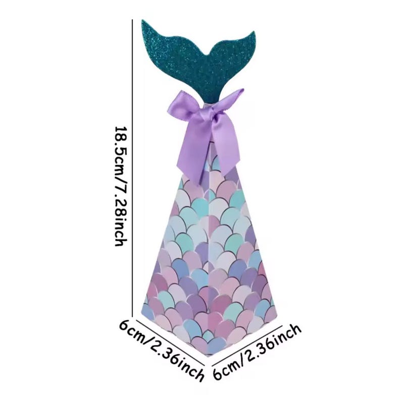Mermaid Tail Favor Boxes (set of 5) - Shimmer & Scales - Etsy