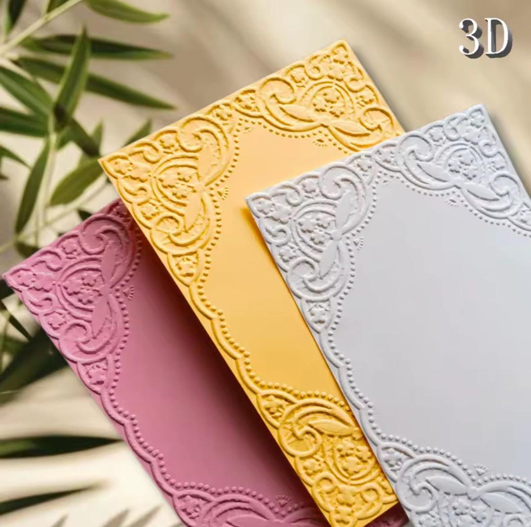 Ornate Vintage Frame Embossing Folder for Card Making, 3D Elegant ...