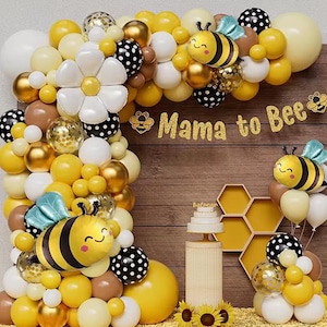 bee balloon decorations party baby shower yellow gold flower balloons