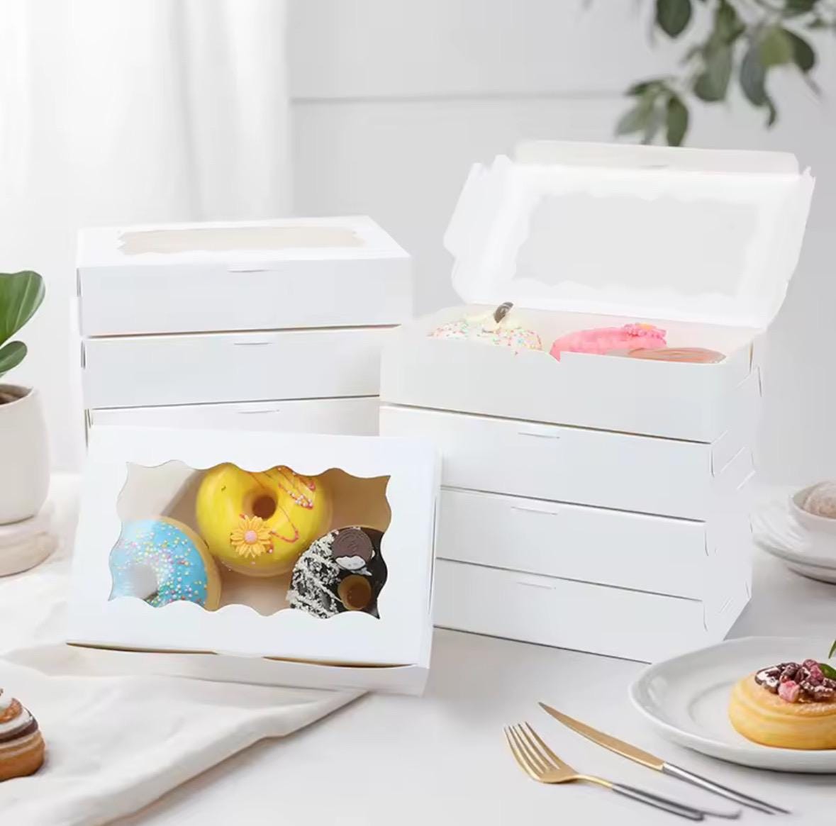 25 Scatole Per Cupcake In Carta Kraft – Con Finestra Trasparente E Maniglia, 5 Colori, Per Torte, Dolci E Regali