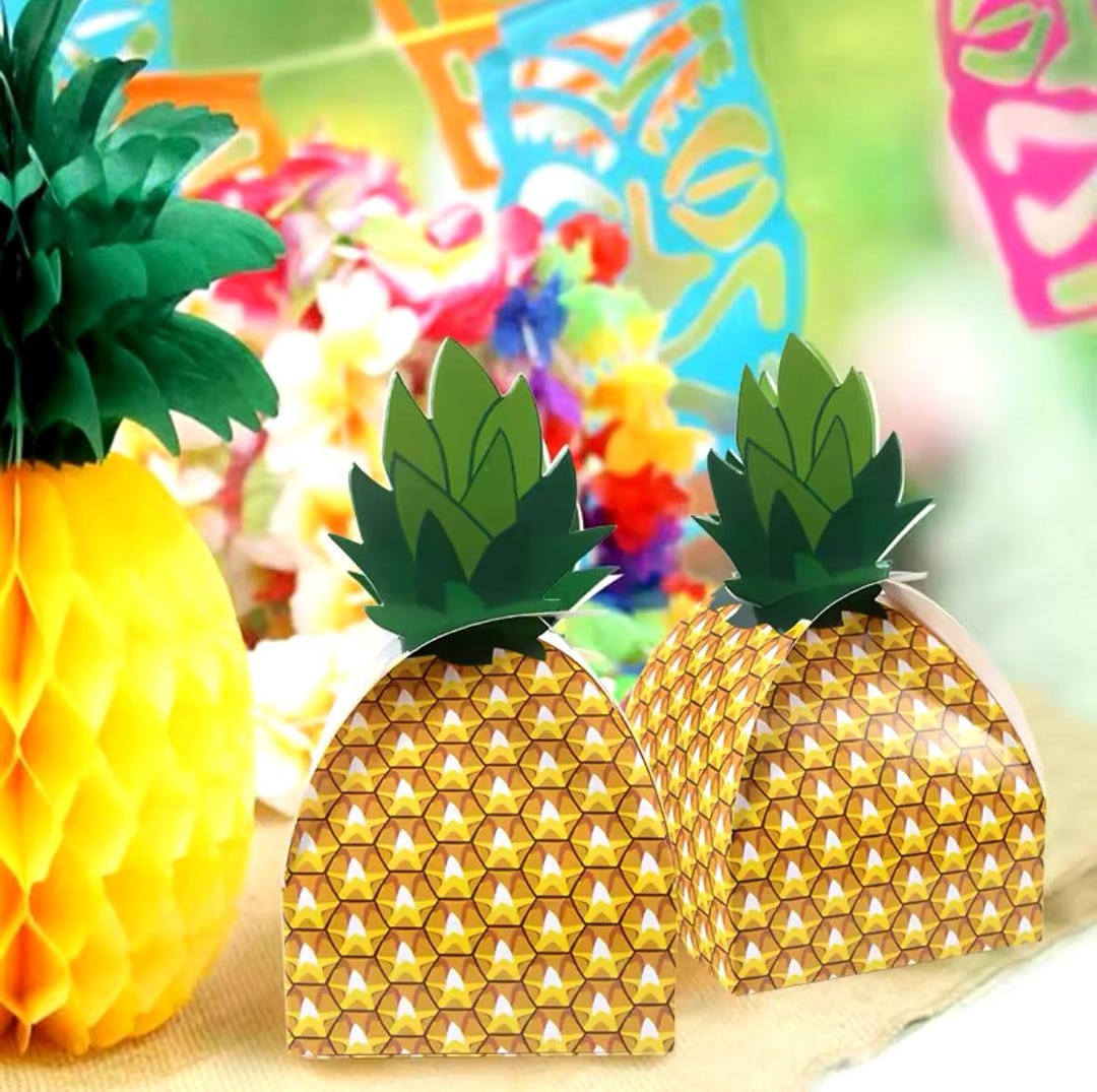Pineapple Goody Bag Party Favour Cardboard Tropical Theme Party ...