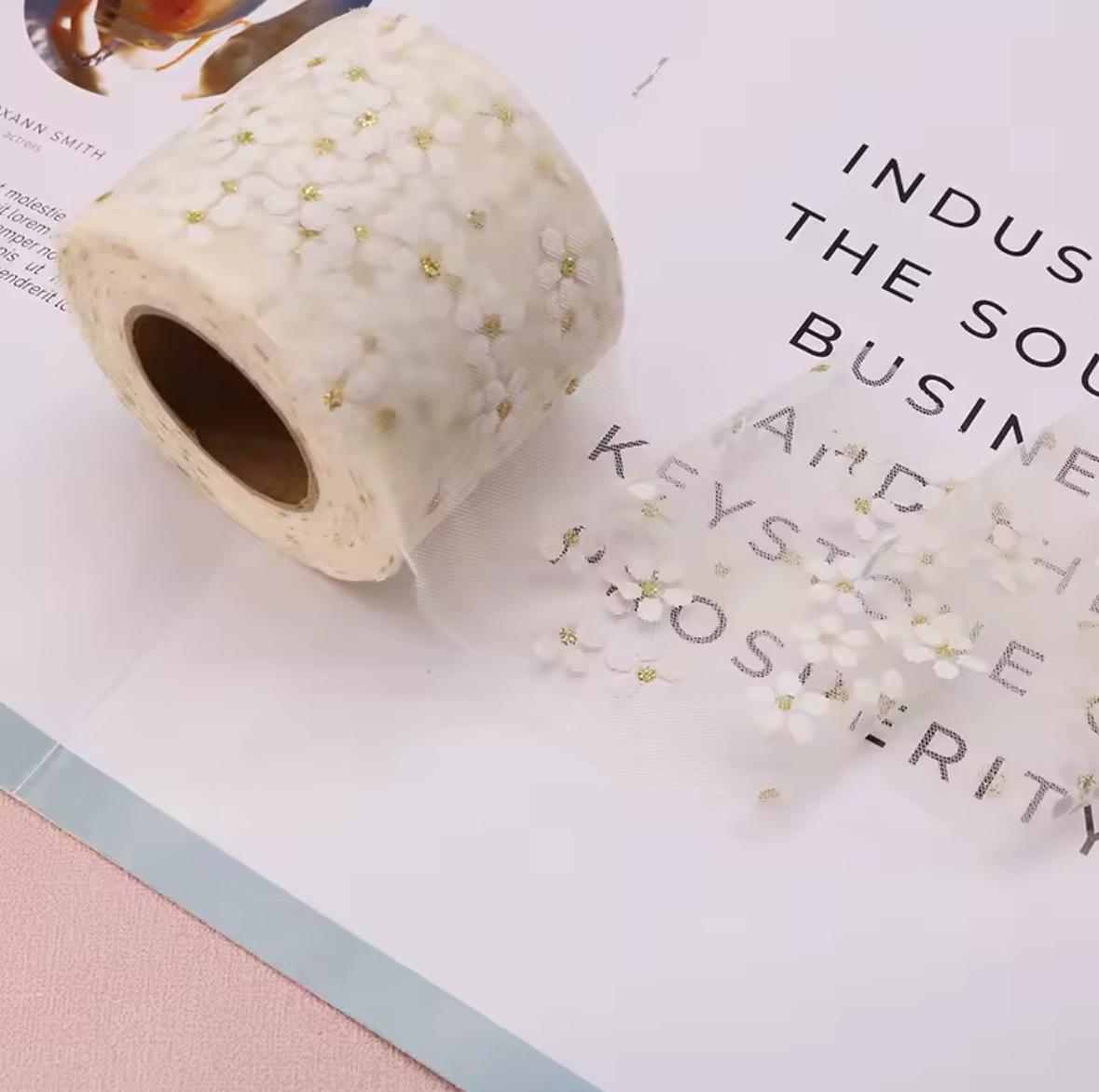 3 Rotoli Di Nastro In Tulle A Forma Di Margherita – 6 Cm X 5 Iarde, In Organza, Per Decorazioni, Confezioni Regalo E Fai Da Te