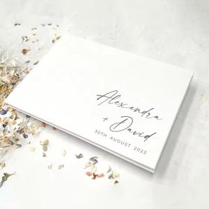 Personalised wedding guest book white message photo album keepsake signature book