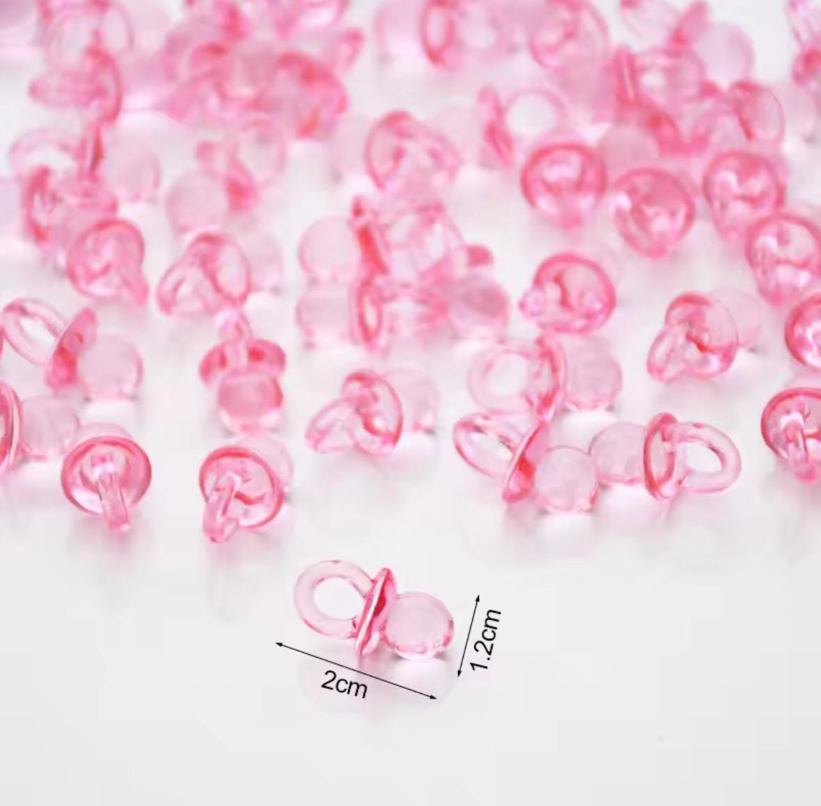 Mini Acrylic Pacifier Confetti – Blue or Pink Baby Shower Table Scatter ...
