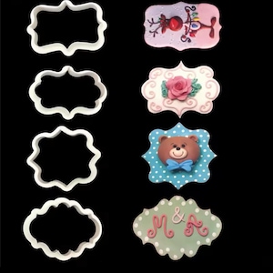 4pc vintage shape cookie cutter biscuit frame plastic cake decorating tool