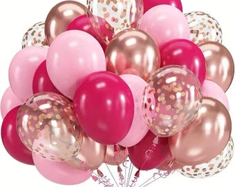 20 piezas de globos de confeti de oro rosa para decoraciones de fiesta de baby shower