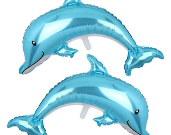Giant Dolphin Foil Balloons: Ocean Theme Party Decor (90cm)
