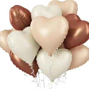 10 Stück 18 Zoll herzförmige Luftballons Folie rosa salbeigrün beige Geburtstagsparty Liebe