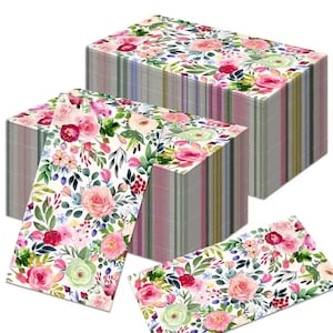 Floral Paper Napkins 20pcs/100pcs | Watercolor Disposable Napkins | 2 Ply Party Tableware for Weddings, Birthdays & Summer Events