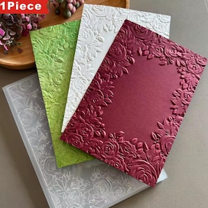 3D Rose Border Embossing Folder for Card Making Scrapbooking DIY Craft
