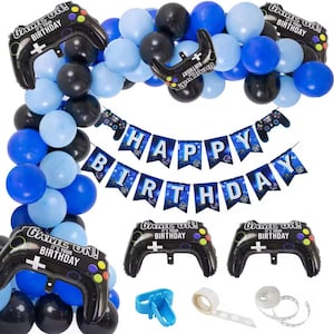 Video Gaming Balloon Garland Kit Video Game Party Decoration Green Black Balloon Arch Gamer Birthday Party Supplies