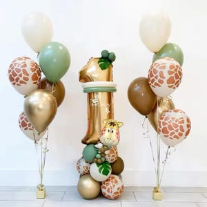 30 pezzi Jungle Palloncino Compleanno Set Safari Animali Giraffa 1° Compleanno Tutti i Numeri