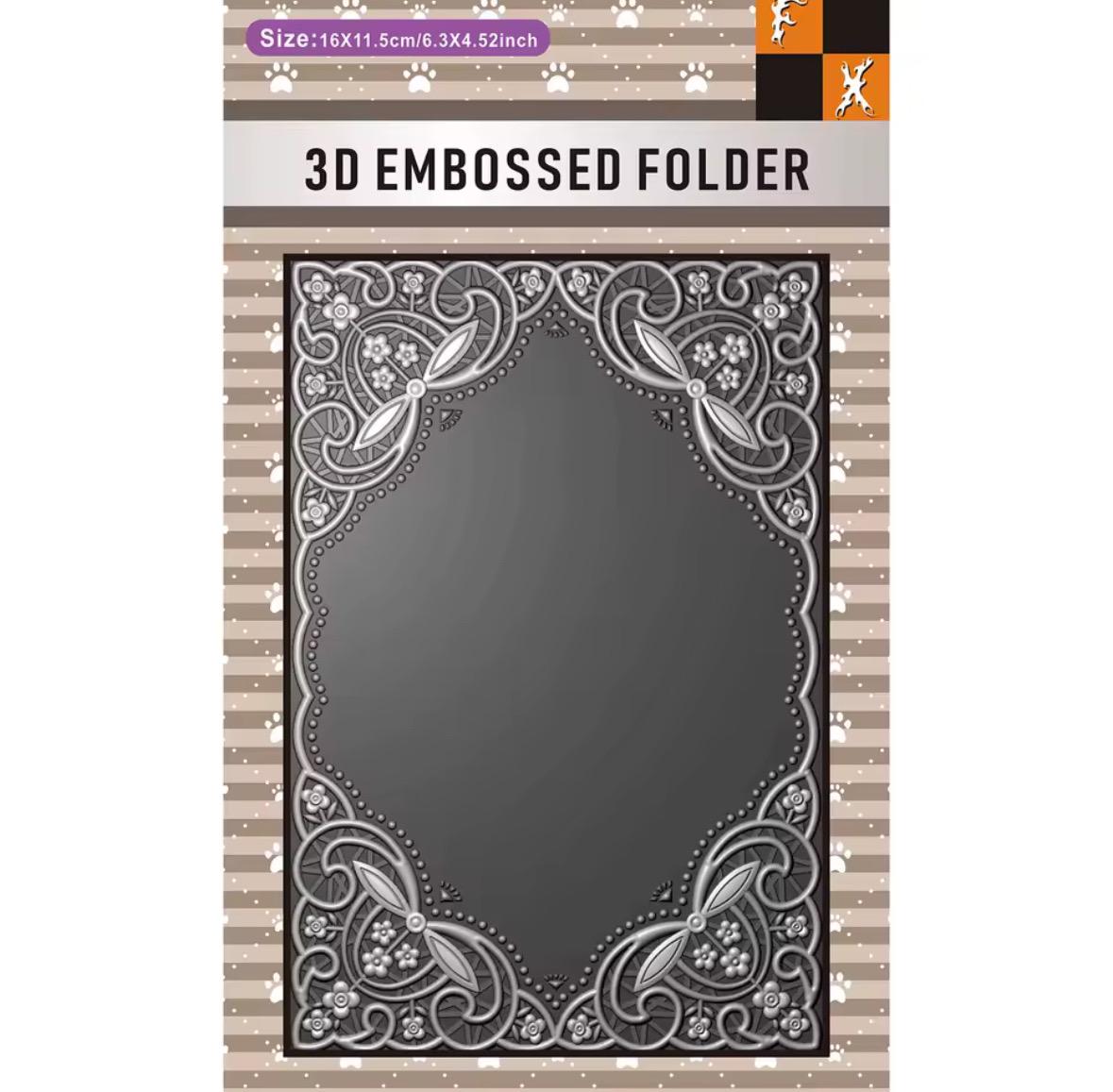 Ornate Vintage Frame Embossing Folder for Card Making, 3D Elegant ...