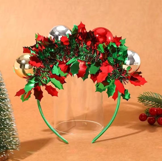 Christmas Holly Bauble Headband: Festive Holiday Party Hair  display picture 2