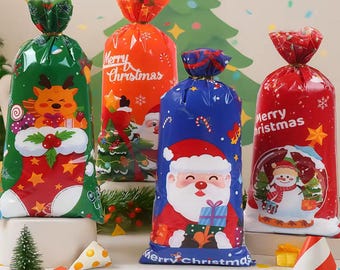 Santa Claus Christmas Candy Gift Bags - 50pcs Holiday Party Favors