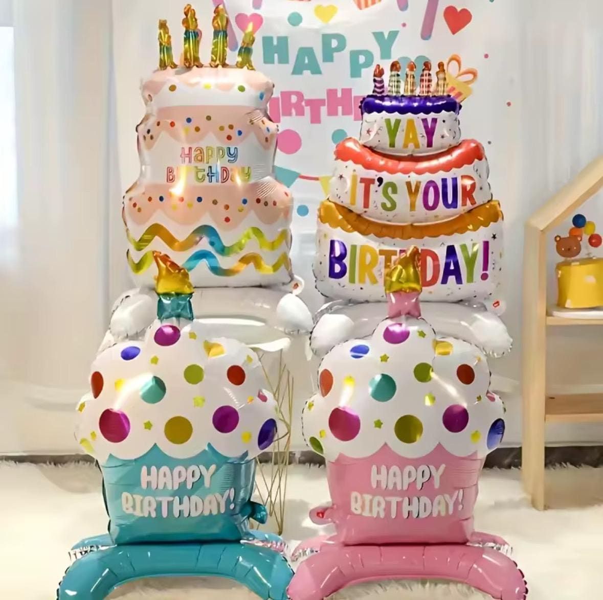 5 Pack Metallic Cake Shape Balloon Weights – 6cm Cube, Perfect For Birthday & Wedding Party Decor
