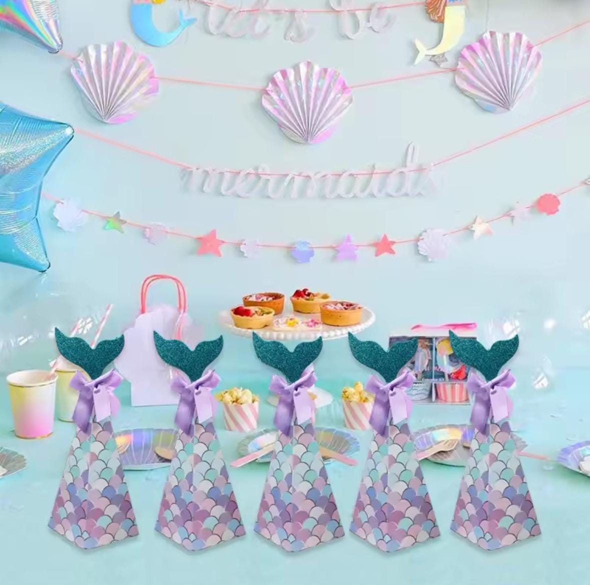 Mermaid Tail Favor Boxes (set of 5) - Shimmer & Scales - Etsy