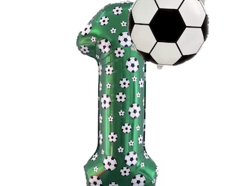 Voetbalnummerballonset Voetbal Verjaardagsballonnen Nummer Folieballon met voetbalballon Decoratie sportfeest: