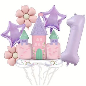Princess Castle Balloon Set: Pink & Purple Birthday Party Decoration