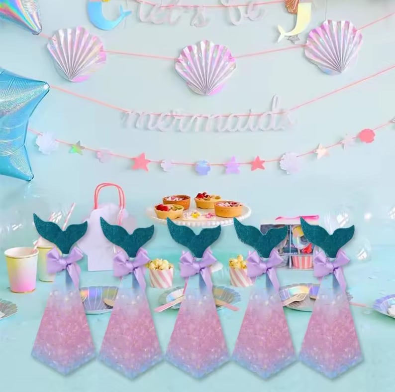 Mermaid Tail Favor Boxes (set of 5) - Shimmer & Scales - Etsy