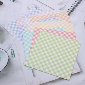 Pastel Gingham Scrapbook Paper Pad, 6x6 Inch Card Making Sheets image 5