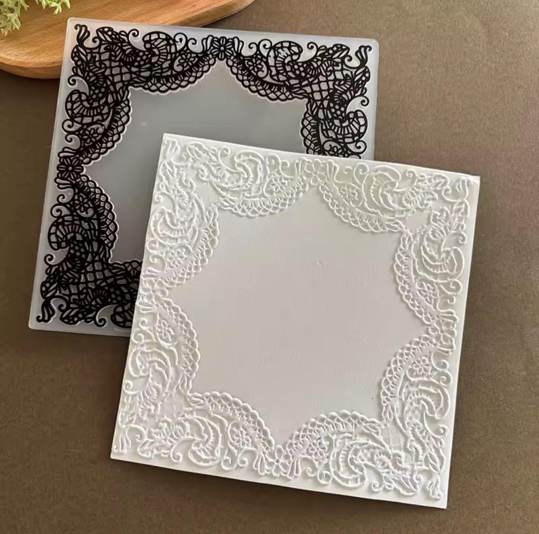 3D Lace Frame Embossing Folder for Card Making, Scrapbooking (15.2cm X ...