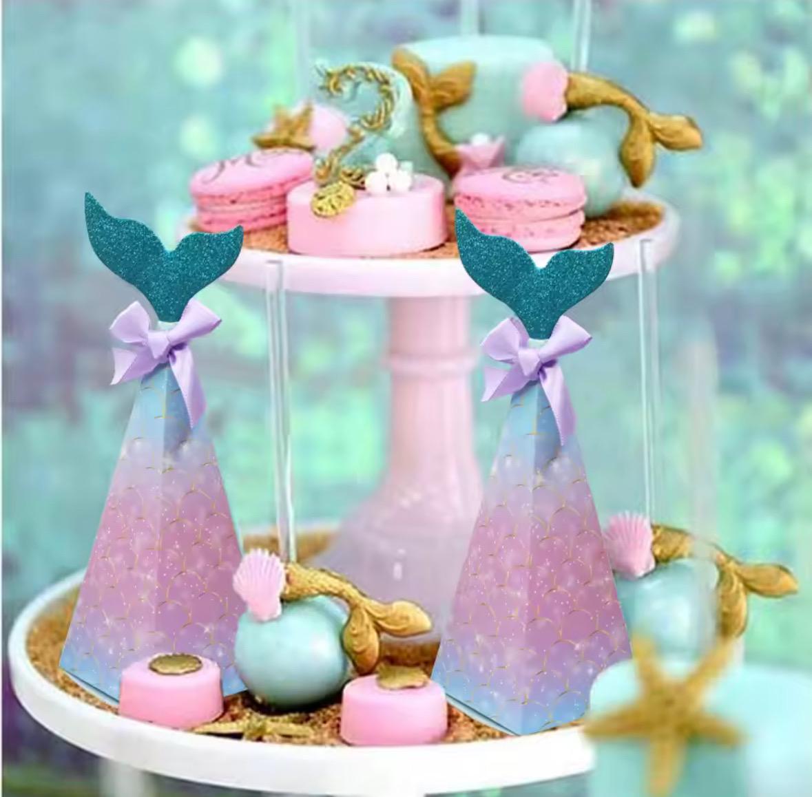 Mermaid Tail Favor Boxes (set of 5) - Shimmer & Scales - Etsy