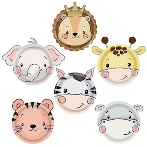 Farm Animal Party Plates – 10pcs Paper Plates | Cow, Sheep, Chick, Horse, Pig – 7” (18cm) Kids Birthday Tableware