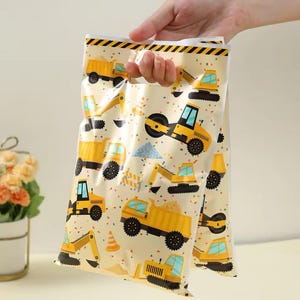 Sacchetti per feste con macchinari per escavatori edili, perfetti per la festa del primo compleanno del bambino, 20/50/10 pezzi, sacchetti di caramelle, bomboniere