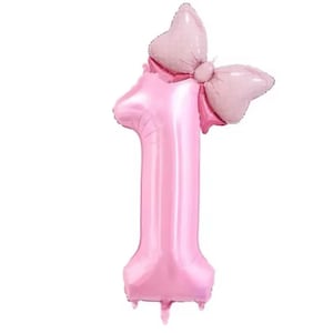 pink bow number balloon birthday party 40 inch