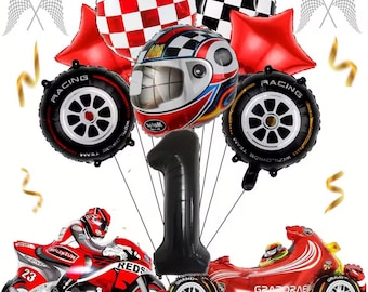 Decoration Anniversaire Voiture De Course 102c Ballon Nuéro De Piste