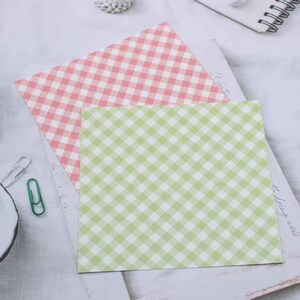 Pastel Gingham Scrapbook Paper Pad, 6x6 Inch Card Making Sheets image 4
