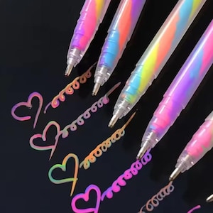 Regenbogen Farbverlauf Glitzer Gelstifte: Feine Spitze, funkelndes Zeichnen Journaling Kunst Liefert