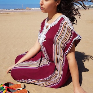 فستان الشاطئ،زي مغربي اصولي، فستان مغربي، قفطان مغربي، جلابة للنساء، جلابة، هدية نسائية،مريح وخفيف