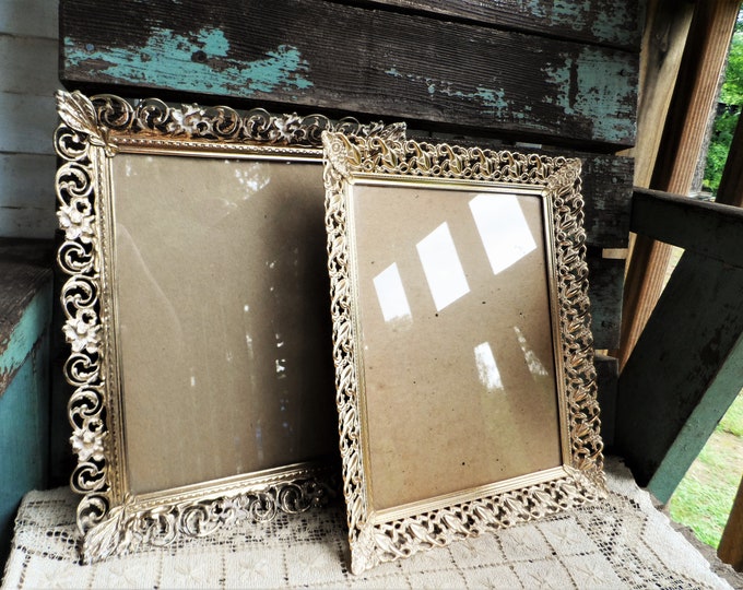 Vintage Ornate Metal Picture Frame Frames Set Hollywood Etsy