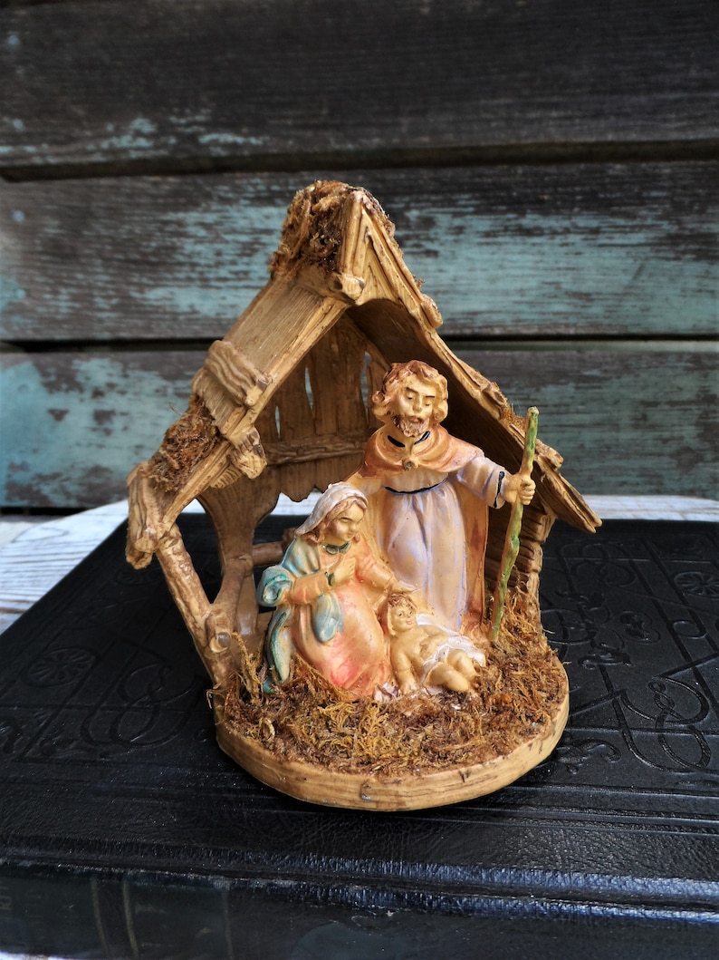 Vintage Fontanini Nativity Scene Manger Stable Italian Etsy